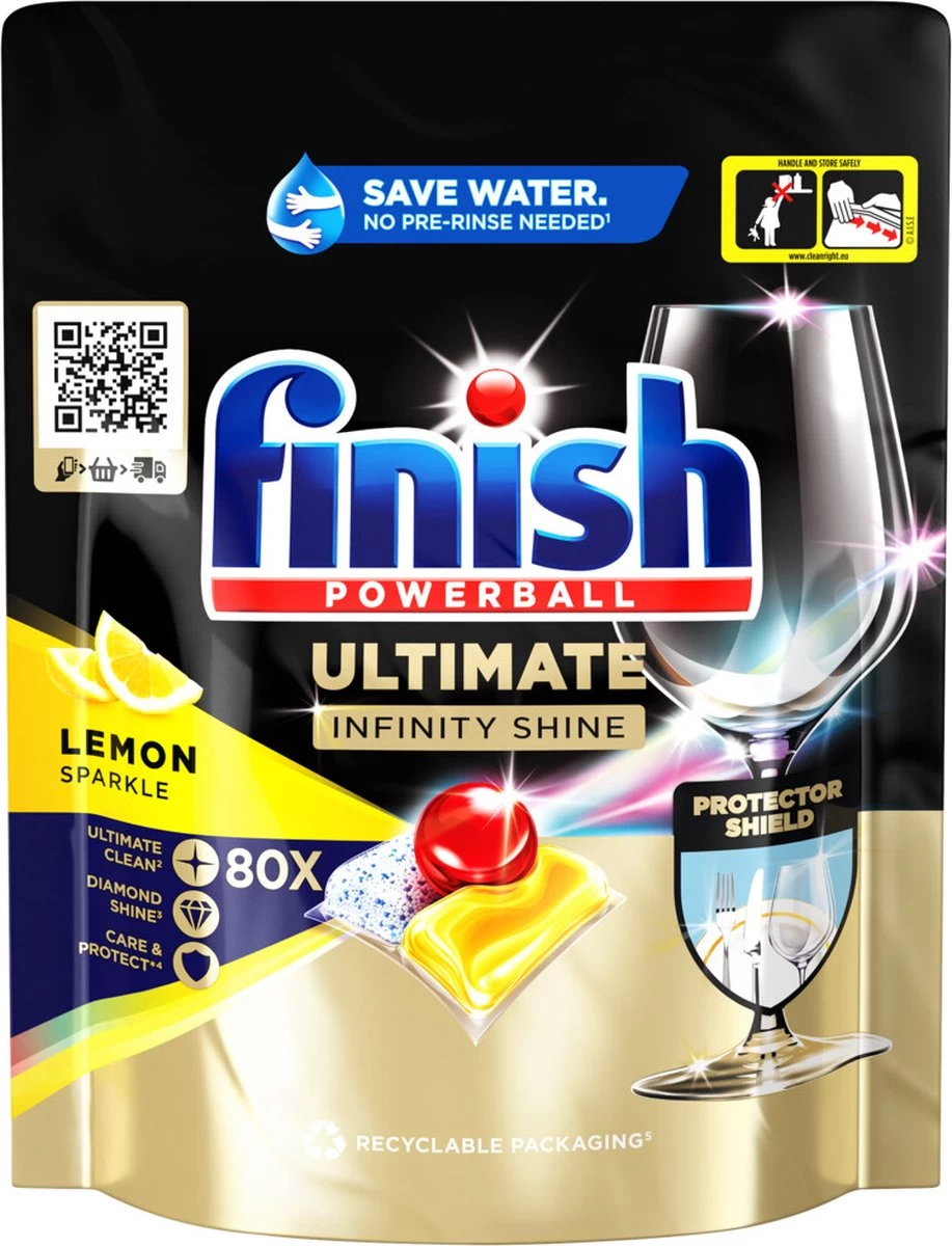 Finish Ultimate Infinity Shine Citroen Vaatwastabletten - 80 Capsules - Afbeelding 13