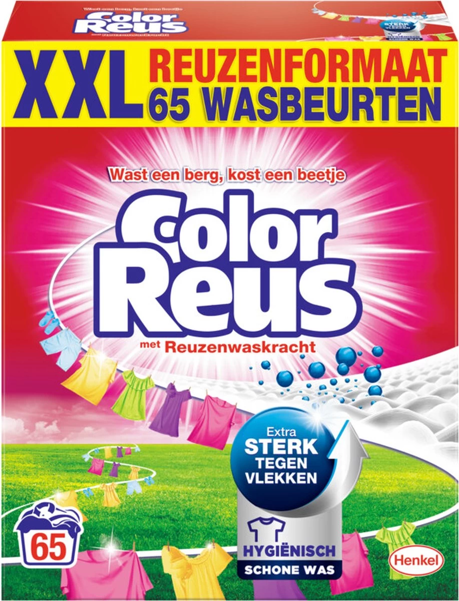 Color Reus Waspoeder Wasmiddel - Witte Reus - Voordeelverpakking - 65 Wasbeurten - Afbeelding 3