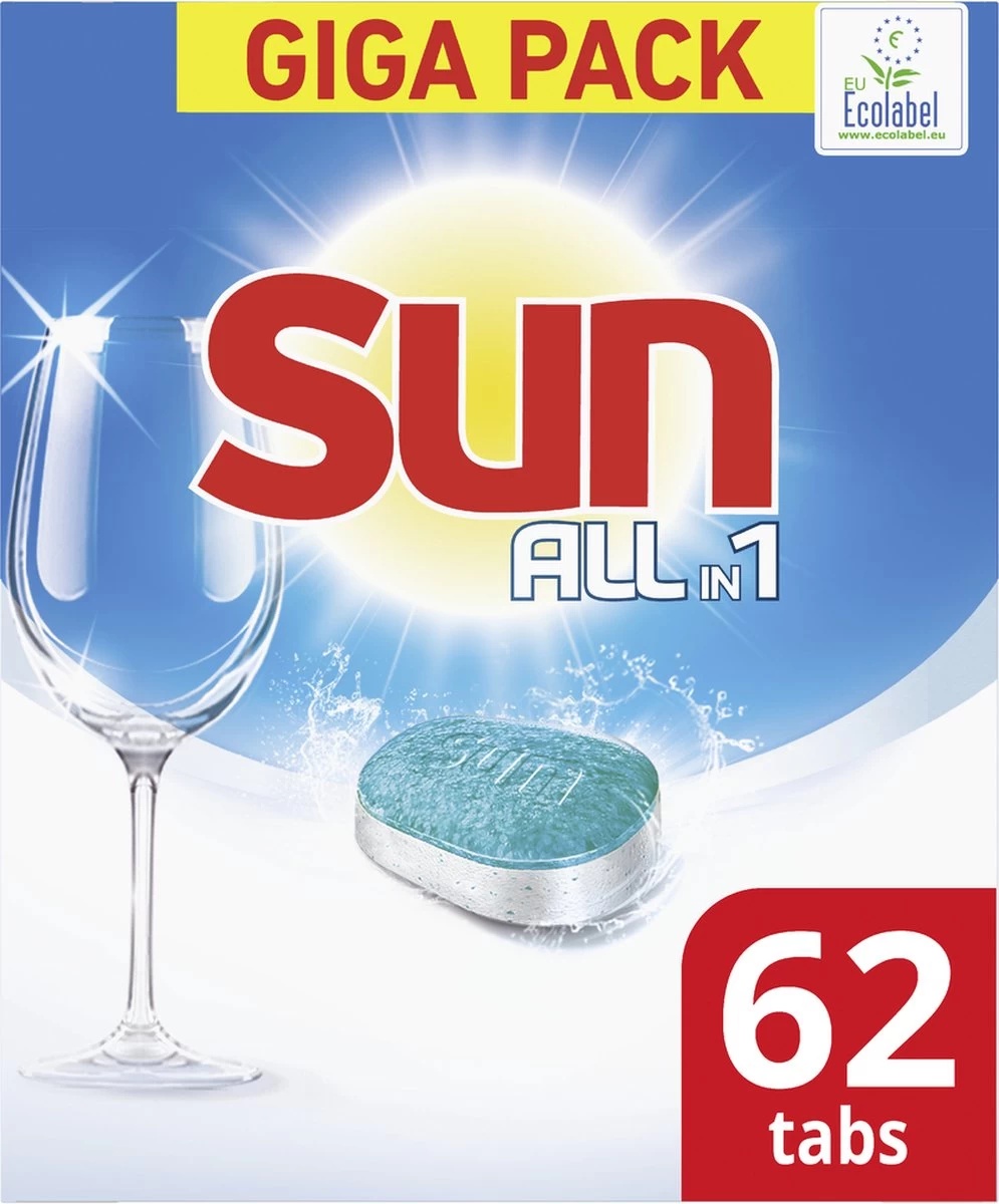 SUNĀ® Sun All-in 1 Normaal Vaatwastabletten - 62 Tabletten - Voordeelverpakking
